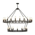 thumbnail image 4 of LovingAHome Farmhouse 47.2" 2 Layer 36-Light Large Black Wagon Wheel Chandelier for Porch, Dining Room, Living Room, and High Ceilings, 4 of 9