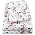 thumbnail image 3 of Kids Fun & Bright Printed Microfiber Sheet Sets, Ultra Soft Fitted Sheets with Straps - Unicorns, Full Size, 3 of 5