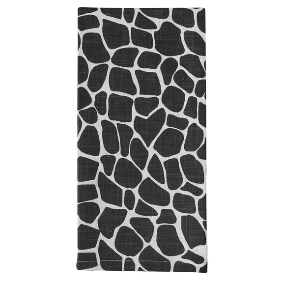 Split P Black Giraffe Printed Towel Set of 4