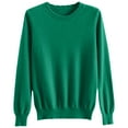 thumbnail image 5 of WTOBBY Women's Casual Lace Round Neck Base Layer Sweater, Knitted Long Sleeve Solid Color Top with Decorative Lace, Elegant and Comfortable Wear,Green L, 5 of 6