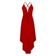 thumbnail image 5 of Cobkk Dresses For Women Clearance Fashion Women Summer Casual Solid V-Neck Camis Sleeveless Vest Long Dress Plus Size Maxi Dress J-1132 Red-A 2Xl, 5 of 6