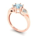 thumbnail image 2 of 1.72 ct Round Cut Natural Aquamarine Three-Stone Engagement Ring for Women in 18K Rose Gold, 2 of 5