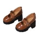 thumbnail image 3 of Zapatos de tacón alto a escala 1/4, coordinación de moda, hechos a mano en cuero PU. marrón, 3 of 9