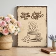 thumbnail image 3 of Farmhouse Canvas Wall Art for Living Room, Keep Warm And Drink Coffee Vintage Mottled Brown Wall Decor Framed Artwork Pictures Ready to Hang for Bedroom Office Home Decor, 3 of 9