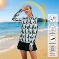 thumbnail image 5 of FORMRS Womens Long Sleeve Shirts UPF 50+ Sun Protection Quick Dry Fishing Hiking Tops, Size S-2XL, Green Penguins Pattern, 5 of 8