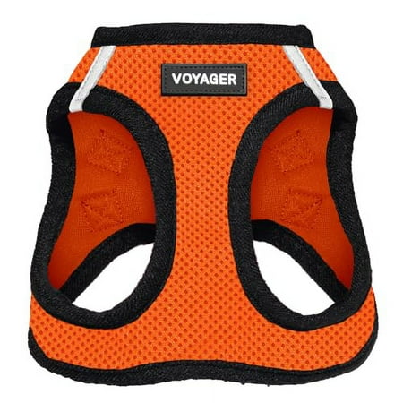 Voyager Step-in Air Dog Harness - All Weather Mesh Step in Vest Harness for Small and Medium Dogs and Cats by Best Pet Supplies - Harness (Orange/Black Trim), S (Chest: 14.5-16")
