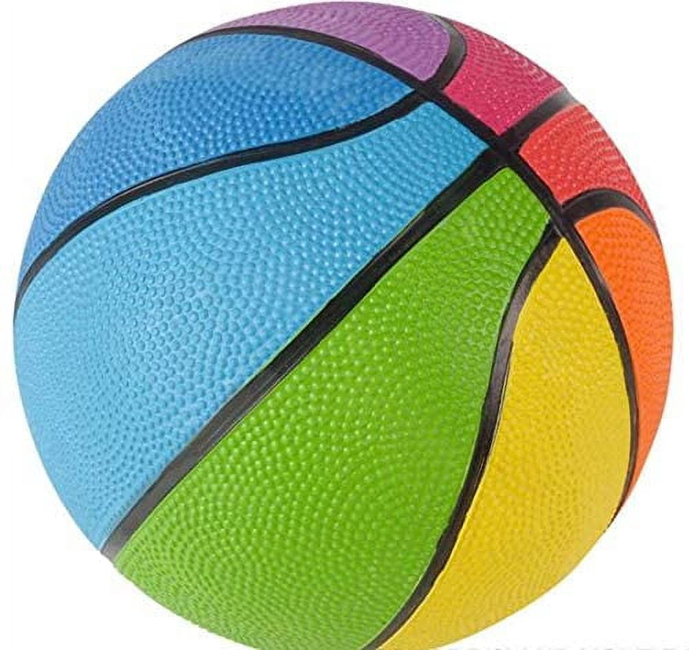 Mini Basketball (5 Pack) Assorted Rainbow Colors Basketballs 7" Indoor Outdoor Game Balls