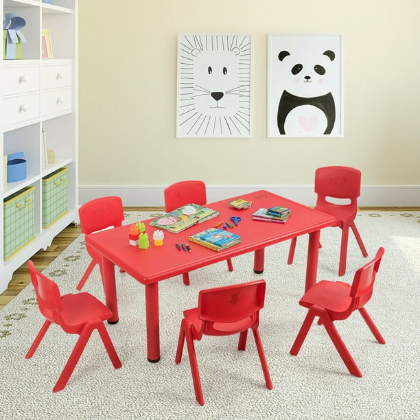 Kids plastic table and chair clearance set