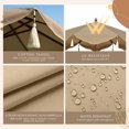 thumbnail image 3 of LAGarden 7 Ft Fringe Umbrella Replacement Canopy Top Cover Boho Outdoor UPF50+,Khaki with Fringe,BH7W-10, 3 of 6