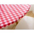 thumbnail image 3 of Rally Home Goods Indoor Outdoor Patio Round Fitted Vinyl Tablecloth, Flannel Backing, Elastic Edge, Waterproof Wipeable Cover, Red-White Gingham Plaid Check Plastic for 6-Seat Table of 43-56’’ Diam, 3 of 8