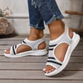 thumbnail image 2 of Dakaela Womens Walking Sandals Orthopedic Spring Summer Beach Vacation Casual Shoes Open Toe Slip on Plantar Fasciitis Platform Slides Size 6-10 White, 2 of 7