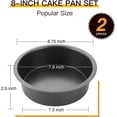 thumbnail image 3 of Round Cake Pan Set 2 Piece Layered Cake Pan Set Layered Cake Pan 8 Inch Non-stick Round Cake Pan Inch with Wider Grip, 3 of 5