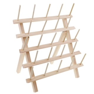 Oumilen 54-Spool Wall Mounted Wooden Sewing Thread Rack HT-BD005