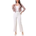 thumbnail image 2 of Chaqueta de mujer Allegra K con solapa muestrada y mangas fruncidas, blazer de negocios recortado L color rosa polvo, 2 of 6
