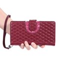 thumbnail image 3 of Crossbody Wallet Case for Google Pixel 9 Pro XL Glitter PU Leather Phone Case with Card Slots Stand Wrist Strap Cover Magnetic Closure Flip Handbag Zipper Purse Case for Women Girls, Winered, 3 of 15