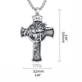 thumbnail image 5 of Osdhezcn Stainless Steel Jesus Face Christ Crucifix Large for Cross Religious Pendant Necklace Antique Finish for Mens Christian, 5 of 9