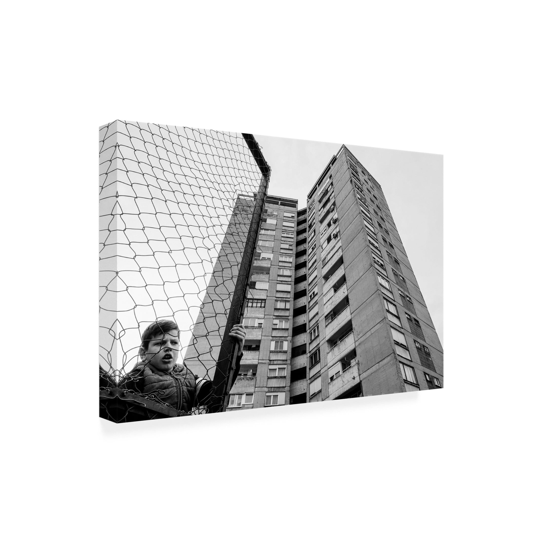 Trademark Fine Art Svetislav Cvetkovic The Boy Behind The Fence Canvas Wall Art