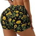 thumbnail image 2 of Kdxio Bees and Sunflowers Print Workout Shorts for Women Seamless Soft Smooth Gym Yoga Scrunch Active Shorts, 2 of 9