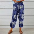 thumbnail image 1 of Pntutb Grande Taille Liquidation! Mode Femmes Été Décontracté Ample Coton et Lin Poche Pantalon Uni, 1 of 8