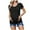 Black, variant on Women's Maternity Shirts Crew Neck Short Sleeve Top Casual Loose Tee Side Ruched Pregnancy Clothes