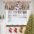 thumbnail image 4 of Christmas Snowman Valances for Windows, 42 x 18in, Squirrel Cat Winter Tree Snowflake Board Rod Pocket Kitchen Valance Curtain Light Filtering Window Treatments for Living Room Bedroom, 1 Panel, 4 of 7