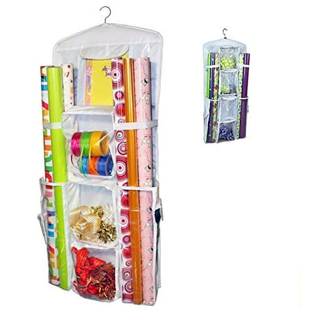 Aotuno Double Sided Hanging Gift Wrap Organizer Storage Walmart Com