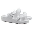 thumbnail image 3 of Weestep Essential lightweight double buckle slip-on flat adjustable women’s men’s sandals(White, W9-9.5/M7-7.5), 3 of 7