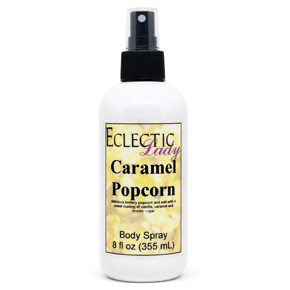 Caramel Popcorn Body Spray, Eclectic Lady, Hydrating Mist, Unisex, 8 oz