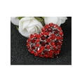 thumbnail image 2 of Crystal Rhinestone Valentine Heart Love Brooch Pin, Red, 2 of 5