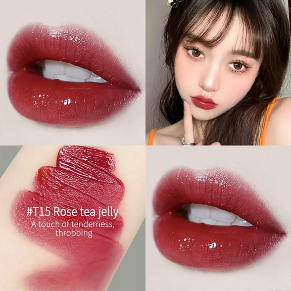 Lip Glaze, Long-Lasting Lipstick, Non-Stick Cup Moisturizing Lip Gloss, Soft Smooth Texture, Bright Color, Shiny Finish, Lightweight Comfortable Wear