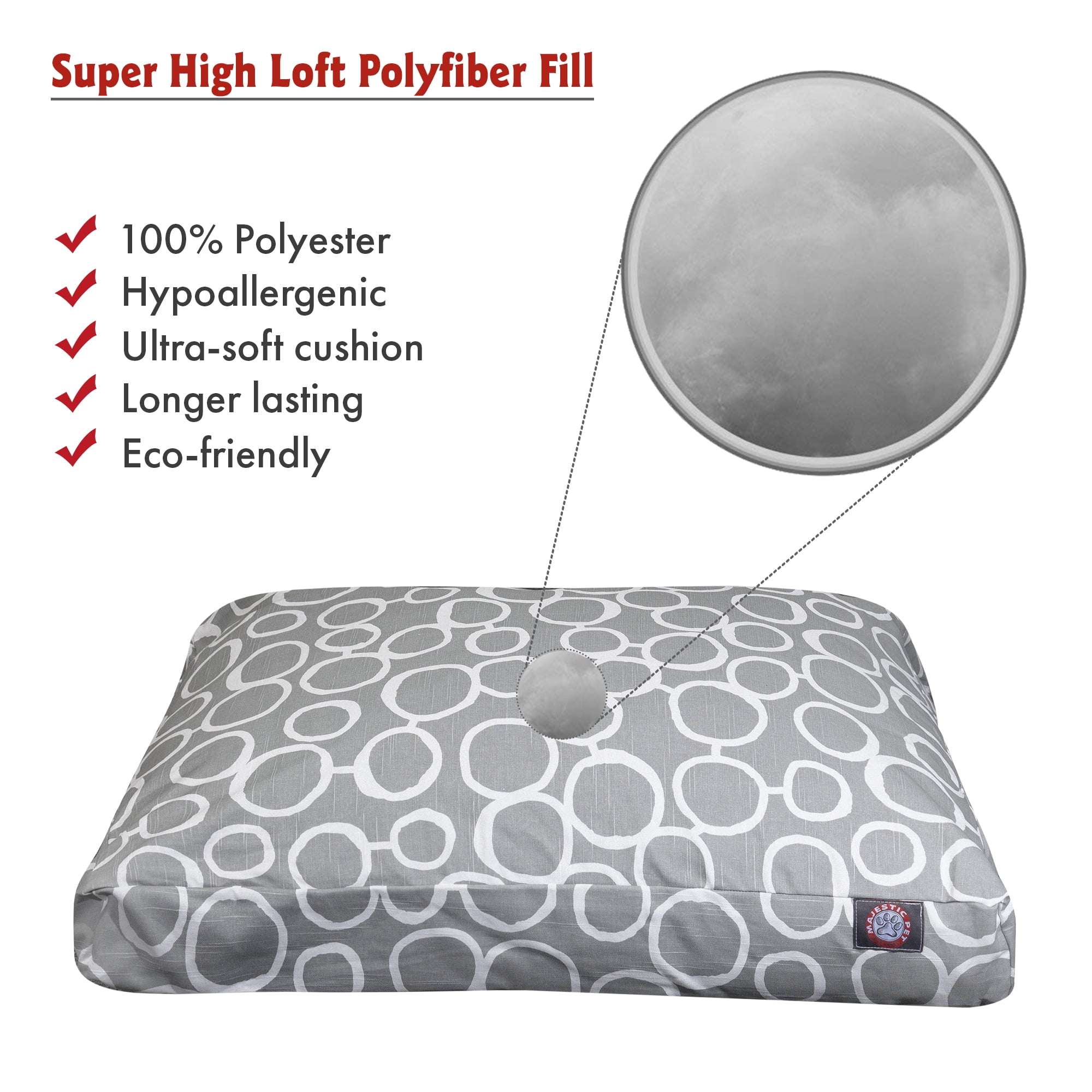 Majestic Pet | Fusion Rectangle Pet Bed For Dogs, Removable Cover, Gray, Extra Large
