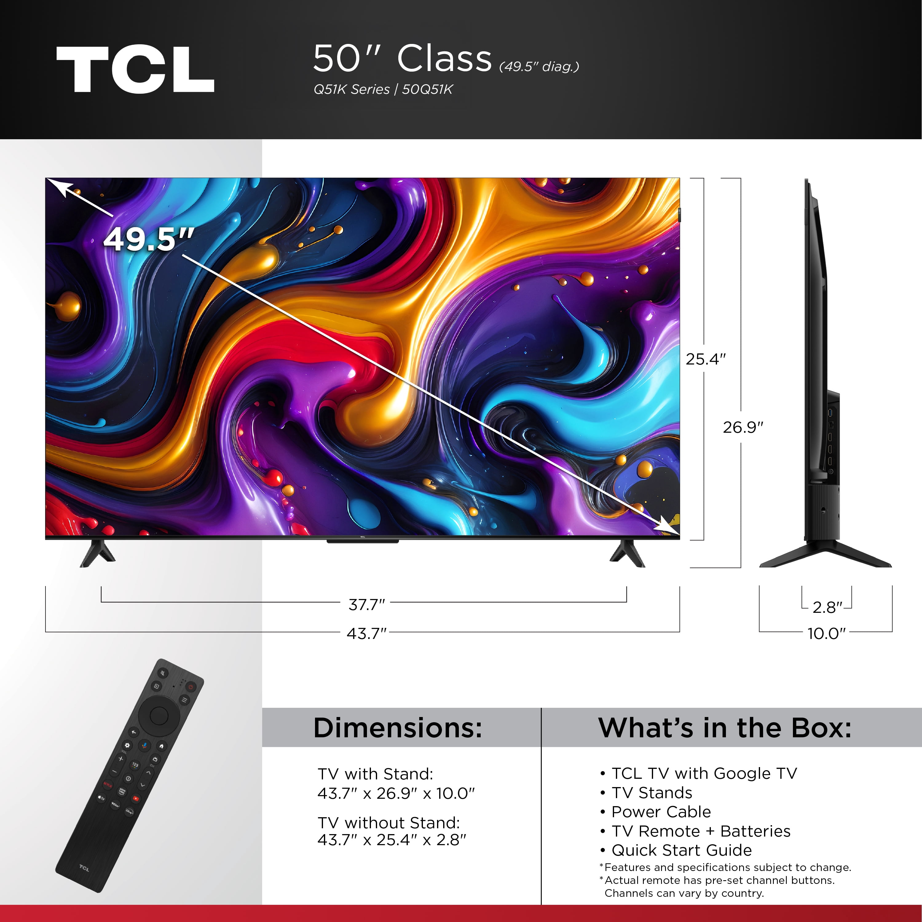 ③ TCL 50インチ 4K液晶テレビ Google TV 50P745 tcl 50 androidtvの