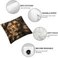 thumbnail image 4 of Wuche Set of 2 Soft Decorative Throw Pillow Covers Lion King Head Square Cushion Case Pillowcase Pillow Sham Protector for Bed Sofa Couch Home Decor 18 x 18 in, 4 of 6