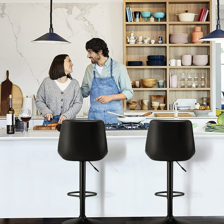 Vitesse Adjustable 24-33in Faux Leather Bar Stools Set of 2