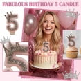 thumbnail image 2 of Birthday Candle Number Pink Glitter with Crown Cartoon Creative Party Cake Topper Decoration, Princess Numeric Candle for Celebration, Sparkling Birthday Cake Decor, 2 of 6