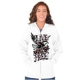 thumbnail image 3 of Live Free Eagle and Roses Tattoo Unisex Fleece Graphic Zip Up Hoodie Brisco Brands 3X, 3 of 5