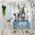 thumbnail image 3 of Animals Flowers Small Stall Shower Curtain, Waterproof Shower Curtains for Bathroom, Weeping Spring Floral Elegant Pastoral Washable Fabric Bath Curtain for Bathtub Decoration with Hooks 36x78 Inches, 3 of 9