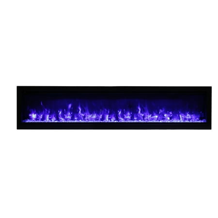 

Amantii Clean Face Built-In Electric Fireplace with Media and Black Steel Surround 74