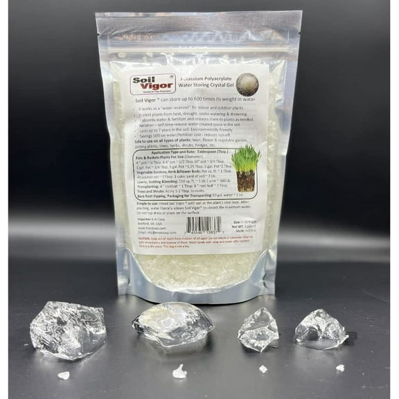 Soil Vigor® Large Granules – Water-Storing Crystals for Superior Plant Hydration 10 Pounds