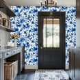 thumbnail image 6 of Peel and Stick Wallpaper Blue White Floral Butterflies Watercolor Style Wall Mural 17.7in x 9.8ft Self Adhesive Removable Wall Paper Renter Friendly Wallpaper for Nursery Bedroom Cabinets, 6 of 8