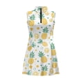 thumbnail image 4 of Garronmavis Cute Pineapple Golf Dress with Collar for Women Size L Half-Zip V-Neck Workout Tennis Dress Lightweight Sleeveless Workout Dresses Fruit Print Outfits, 4 of 7