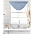 thumbnail image 4 of Waterfall Valances for Windows, Pure Light Blue Kitchen Sheer Valance Curtains, Simple Solid Color Rod Pocket Elegant Swag Valances for Living Room Bedroom, 47.2"x38.5", 3 Panel, 4 of 8