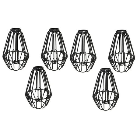 

6 Pcs Iron Bulb Lamp Cage Ceiling Fan and Light Bulb Covers Industrial Vintage Style Hanging Pendant Light