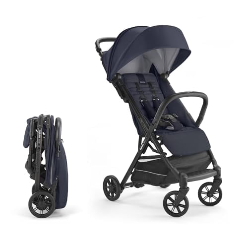 Inglesina Quid Stroller - Midnight Blue - Ultra Compact Lightweight Travel Stroller, Babies and Toddlers, Airplane Overhead, Foldable, Reclining Seat, Collapsible Canopy, 3 Months - 50 lbs, BPA Free
