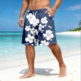 thumbnail image 3 of Mens Swim Trunks Men's New Loose Mesh Beach Printed Casual Drawstring Shorts Breathable Resort Print Crop Pants with Elastic Waist Summer Swim Trunks for Vacation Spring Royal Blue 2XL, 3 of 5