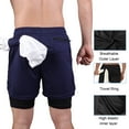 thumbnail image 6 of Htwon Men's Sports Liner Shorts GYM Training Bodybuilding Summer Workout Fitness Pants, 6 of 20
