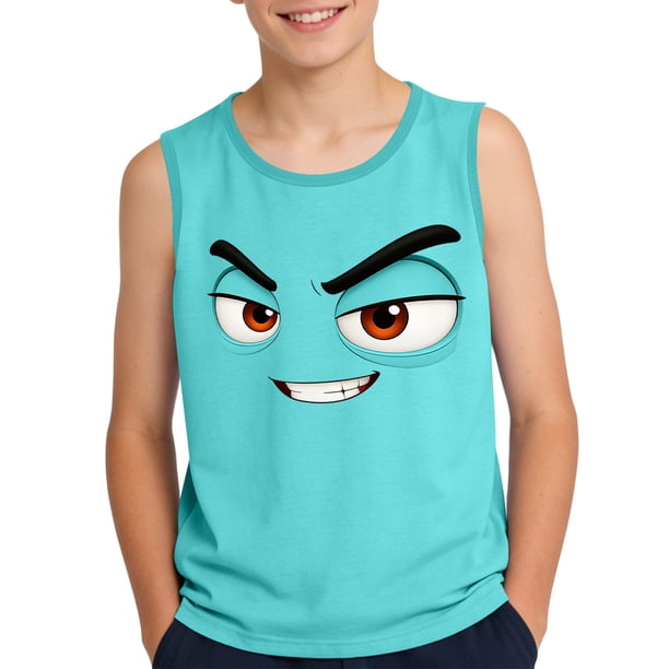 Niños Pequeños Camisola 3-15Years sin Mangas Gradiente Impresión Tela Suave para la Foto de la Fiesta Casual