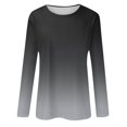 thumbnail image 5 of Topvent Women's Long Sleeve Round Neck Gradient Print Shirt Basic T-shirt Casual Autumn Tops, 5 of 5