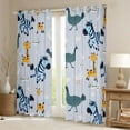 thumbnail image 2 of Manfei Giraffe Zebra Blackout Curtains Set of 2 (52x84 Each) for Preppy Children Kids,Cartoon Jungle Animal Window Curtains,Love Heart Print Curtains and Drapes,Super Cozy Room Decor, 2 of 6