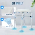 thumbnail image 3 of OasisSpace Adjustable Shower Chair for Inside Shower, 500 lbs, Shower Stool Seat w/ Anti-Slip Rubber, 3 of 7